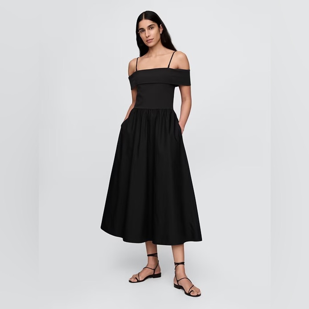 GAP Elegant Black Off-Shoulder Dress